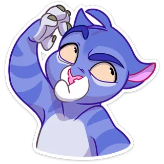🤔 gatto, animale, cartone animato, adesivo, mammifero telegram sticker