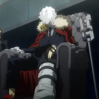 👿 Tomura Shigaraki My Hero Academia アニメ, 悪役, リーダー, 手, 玉座, 負傷 telegram sticker