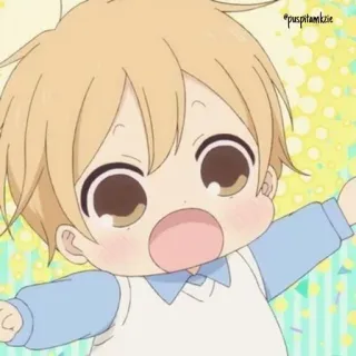 🤗 Anime, Słodkie, Dziecko, Chłopiec, Kreskówka, Szczęśliwy, Radosny telegram sticker