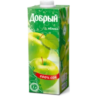 🍗 Добрый
Яблоко
100% COK
1 л zumo, zumo de manzana, bebida, comida, bebida, manzana telegram sticker