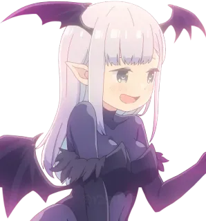 😈 Anime, Niedlich, Mädchen, Cartoon, Fantasy, Flügel telegram sticker
