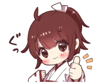 ✨ ぐっ Anime, Pouce levé, Mignon, Chibi, Japonais, Salutation telegram sticker