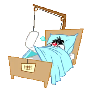🚑 Sylvester Looney Tunes Сильвестр кот, болен, больница, мультфильм, анимация telegram sticker