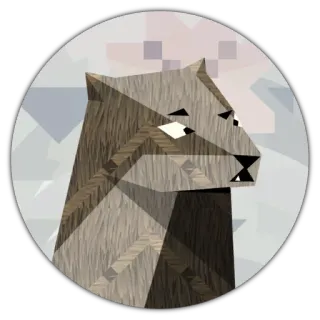 😶 wolf, animal, geometric, sticker, nature, illustration telegram sticker
