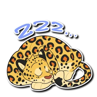 😴 ZZZ... jaguar, schlafend, tier, katze, süß, cartoon telegram sticker