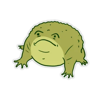 😟 frog, toad, animal, amphibian, cartoon, sticker telegram sticker