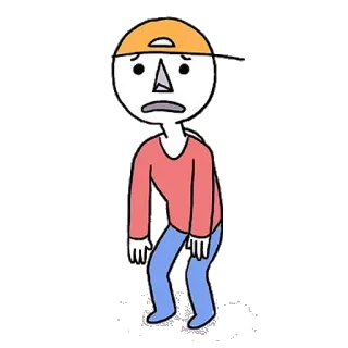 😦 만화, 캐릭터, 슬픈, 일러스트, 스티커, 사람, 모자, 남자 telegram sticker