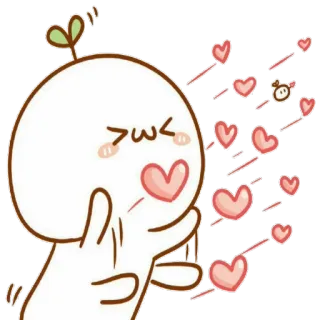 😖 cute, love, heart, cartoon, affection, kiss, kawaii telegram sticker