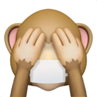 🙈 Emoji, Monyet, Tidak melihat kejahatan, Tidak mendengar kejahatan, Tidak berbicara kejahatan, Tiga monyet bijak, Sensor whatsapp sticker