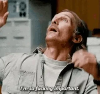 🙂 I'm so fucking important. Meme, Ofensivo, Hombre, Divertido, Película telegram sticker