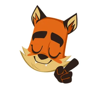 😌 zorro, animal, dedo corazón, gesto telegram sticker