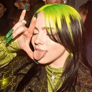 🕸 Billie Eilish 歌手, 緑髪, セレブ, ポップスター, ミュージシャン telegram sticker