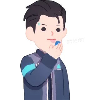 😋 Connor Detroit: Become Human android, detective, game, science fiction telegram sticker