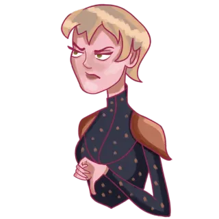 👎 afkeer, duim omlaag, tekenfilmfiguur, afkeuring, vrouw, blond telegram sticker
