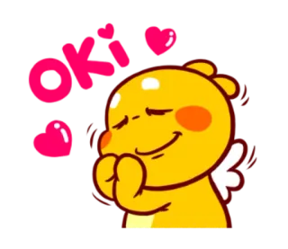 ❤ OK かわいい, 天使, ハート, 可愛い, 黄色, 愛らしい, ハッピー telegram sticker
