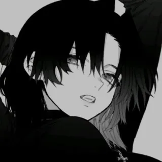 🗝 Anime, Manga, Hitam putih, Karakter, Gotik, Emo telegram sticker