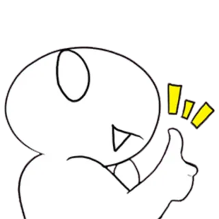 👍 pouce levé, positif, dessin animé, approbation telegram sticker