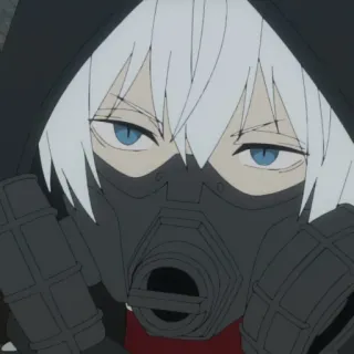 🤍 Anime, Masker, Hoodie, Rambut Putih, Karakter, Kacamata Google telegram sticker