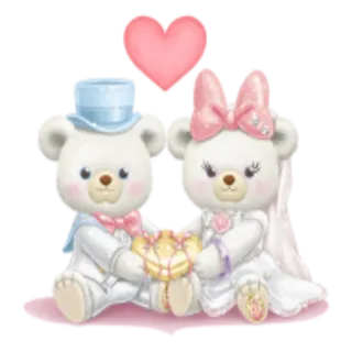 ❤️ orsetto, matrimonio, amore, sposa, sposo, carino, cartone animato telegram sticker
