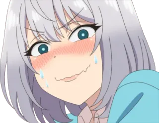 😳 Anime, Dziewczyna, Wyraz twarzy, Rumieniec, Słodkie, Kreskówka telegram sticker