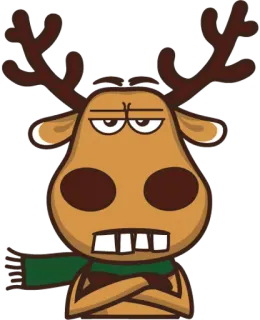 😐 มูส, การ์ตูน, สัตว์, ผ้าพันคอ, ตลก, ตัวละคร telegram sticker