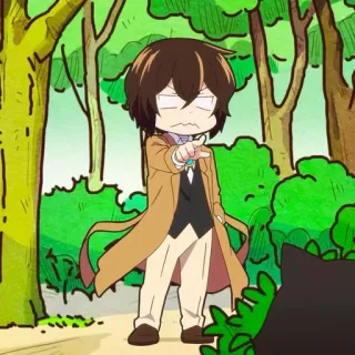 ☕️ Dazai Osamu Bungo Stray Dogs Аниме, Дазай, Bungo Stray Dogs, Указывает telegram sticker