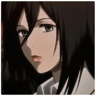 😁 Mikasa Ackerman Attack on Titan 动漫, 角色, 三笠, 进击的巨人 whatsapp sticker