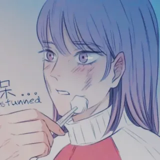 ✖ sturned Cartone animato, Anime, Donna, Scioccata, Ferita telegram sticker
