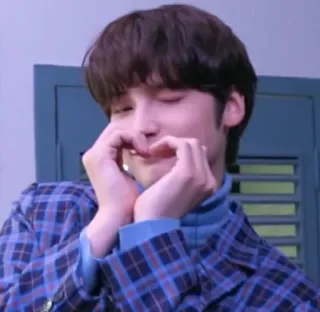 ❤️ person, man, k-pop, korean, male, smile, heart hands telegram sticker