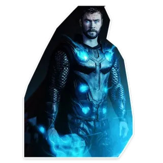 🎆 Thor 마블, 슈퍼히어로, 번개, 신, 어벤져스, 망치, 스톰브레이커 telegram sticker