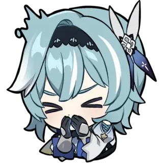 ❄️ Eula Genshin Impact anime, chibi, genshin impact, eula, sticker, video game telegram sticker