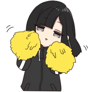 😆 Аниме, Девушка, Милая, Чирлидер, Помпоны telegram sticker