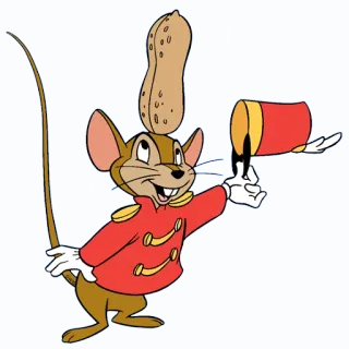 👋 rato, desenho animado, amendoim, circo, chapéu, mestre de cerimônias telegram sticker