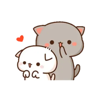 💟 koty, słodkie, miłość, zwierzęta, naklejka, kreskówka telegram sticker