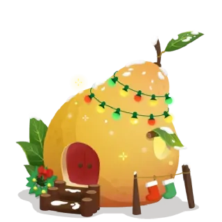 🍐 peer, huis, kerst, decoratie, vakantie, winter, feestelijk, schattig telegram sticker