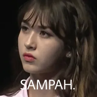 😑 SAMPAH. personne, visage, femme, mème, poubelle telegram sticker
