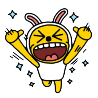 👻 Emoji, Kartun, Karakter, Lucu, Kelinci, Kelinci, Berkilau telegram sticker