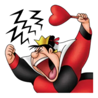 🤬 Queen of Hearts Alice in Wonderland 女王, 红心, 爱丽丝梦游仙境, 迪士尼, 生气, 卡通 whatsapp sticker
