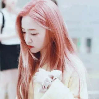 🌾 ผู้หญิง, ผมสีชมพู, ภาพเหมือน, ผู้หญิง, เกาหลี telegram sticker