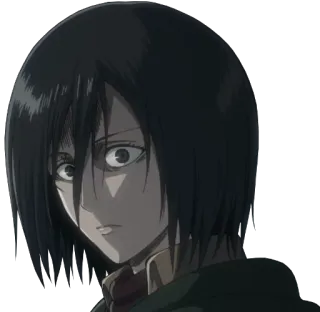 😶 Mikasa Ackerman Attack on Titan anime, attack on titan, mikasa, character telegram sticker