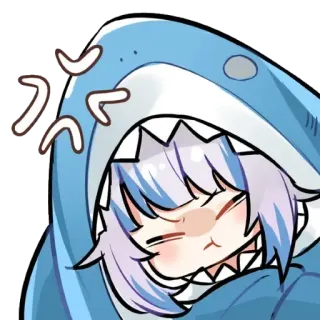 😌 Gawr Gura Anime, Vtuber, Gawr Gura, Tubarão, Bravo, Desenho animado telegram sticker