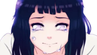 😭 Hinata Hyuga Naruto 애니메이션, 우는, 소녀, 슬픈, 히나타, 휴가 telegram sticker