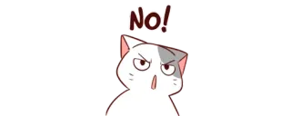 ❌ NO! gato, bravo, não, protesto, desenho animado telegram sticker