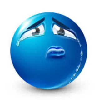 😢 pleurer, triste, bleu, emoji, expression telegram sticker
