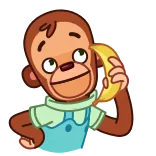 🙄 monkey, banana, cartoon, animal telegram sticker