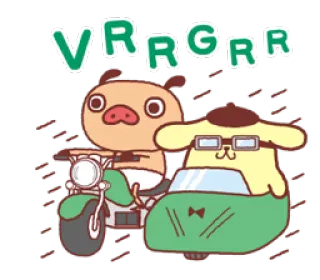 🛵 VRGRR motorcycle, pig, dog, animal, cartoon telegram sticker