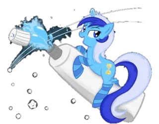 💫 Pony, Zahnpasta, Cartoon, Blau, Aufkleber, Digitale Kunst whatsapp sticker