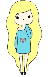 🤔 girl, cat, blonde, anime, kawaii, cartoon, cute whatsapp sticker