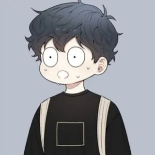 🐚 Аниме, Мультфильм, Шокированное лицо, Удивлён, Милый, Мальчик whatsapp sticker