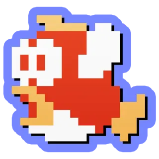 😮 jeu vidéo, pixel art, poisson, rétro, 8 bits telegram sticker